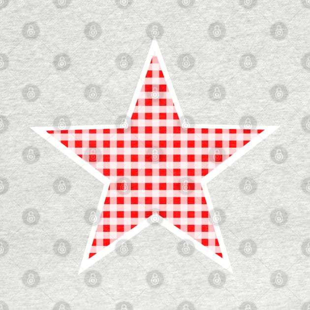 Red and White Gingham Star by bumblefuzzies